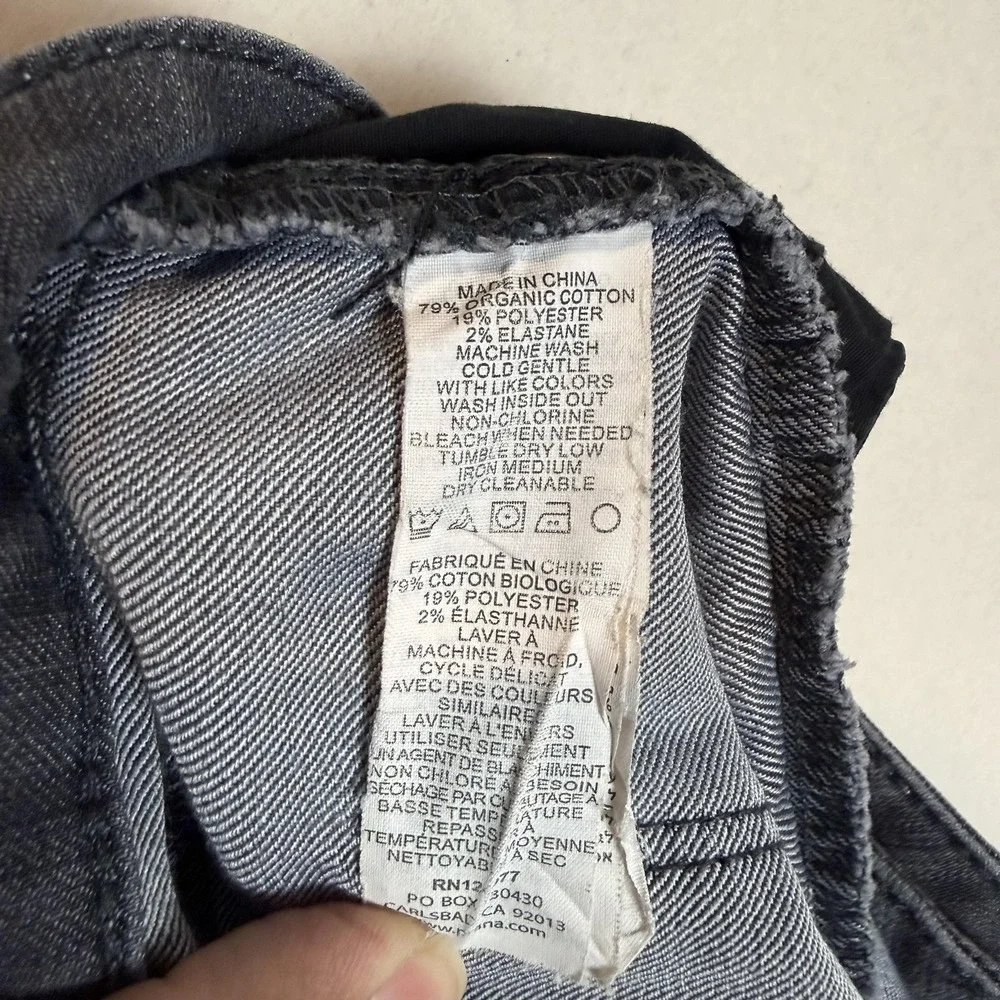 PrAna Jeans Womens 10/30 Gray Dark Wash Slim‎ Straight Mid Rise Stretch Denim